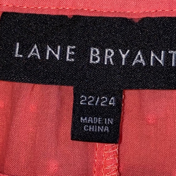 LANE BRYANT Coral Swiss dot peasant top - Picture 10 of 10